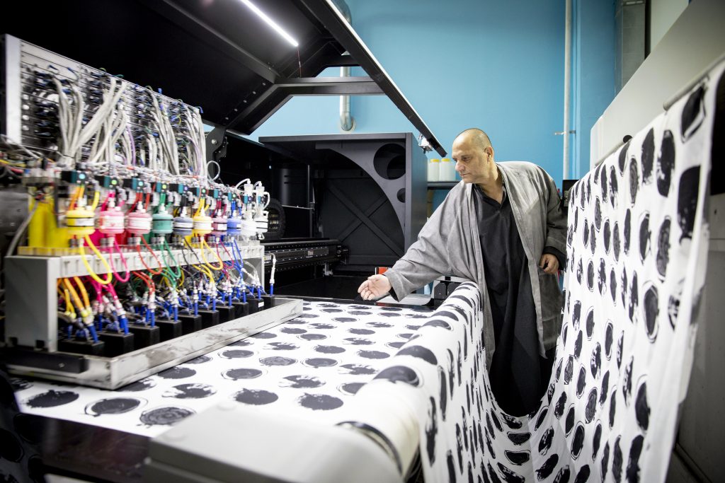 Sasson Kedem uses Kornit technology to create custom fabrics for fashion design.